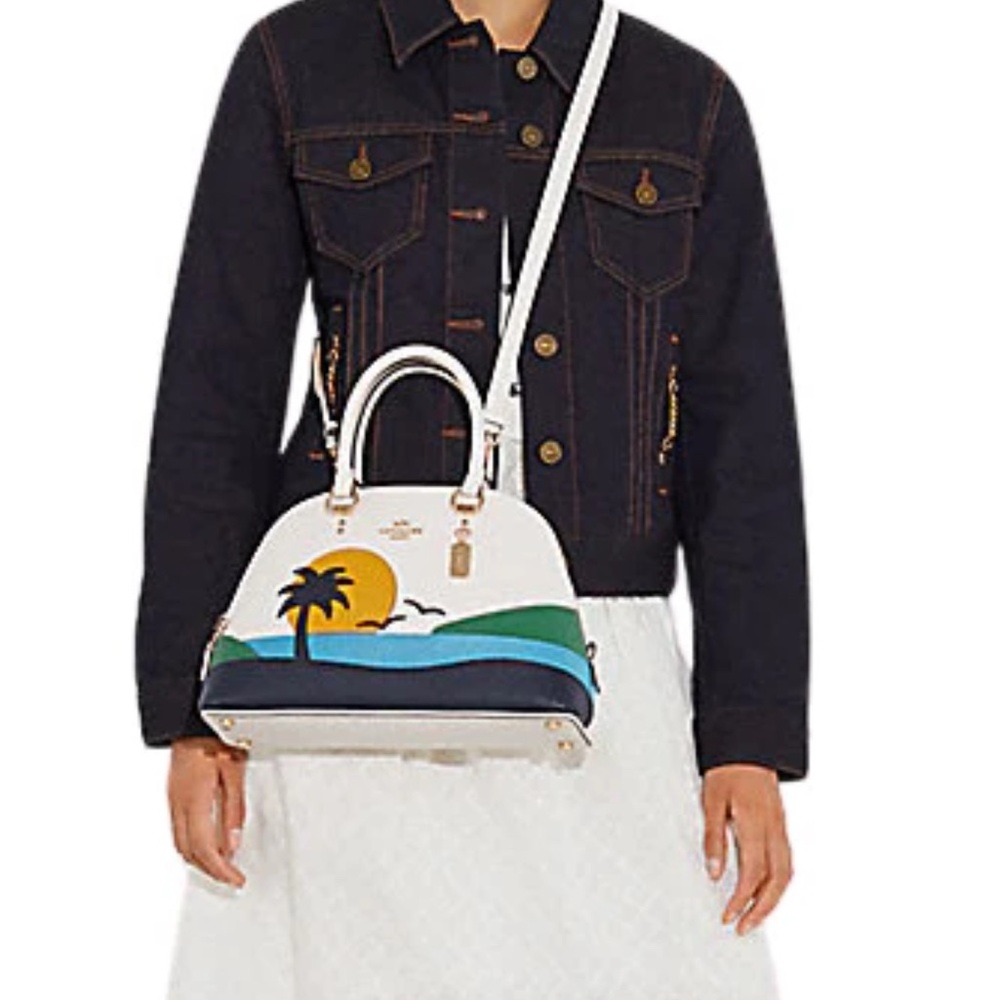 Coach Katy Satchel with Sunset Motif Great Condition